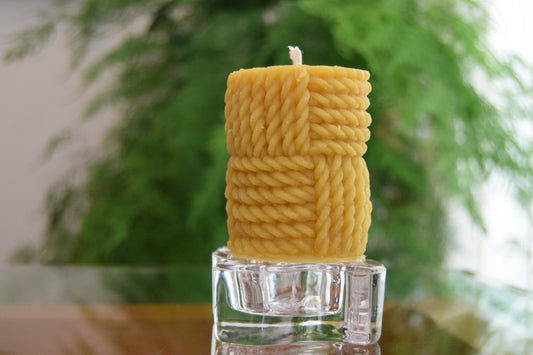 beeswax pillar candle