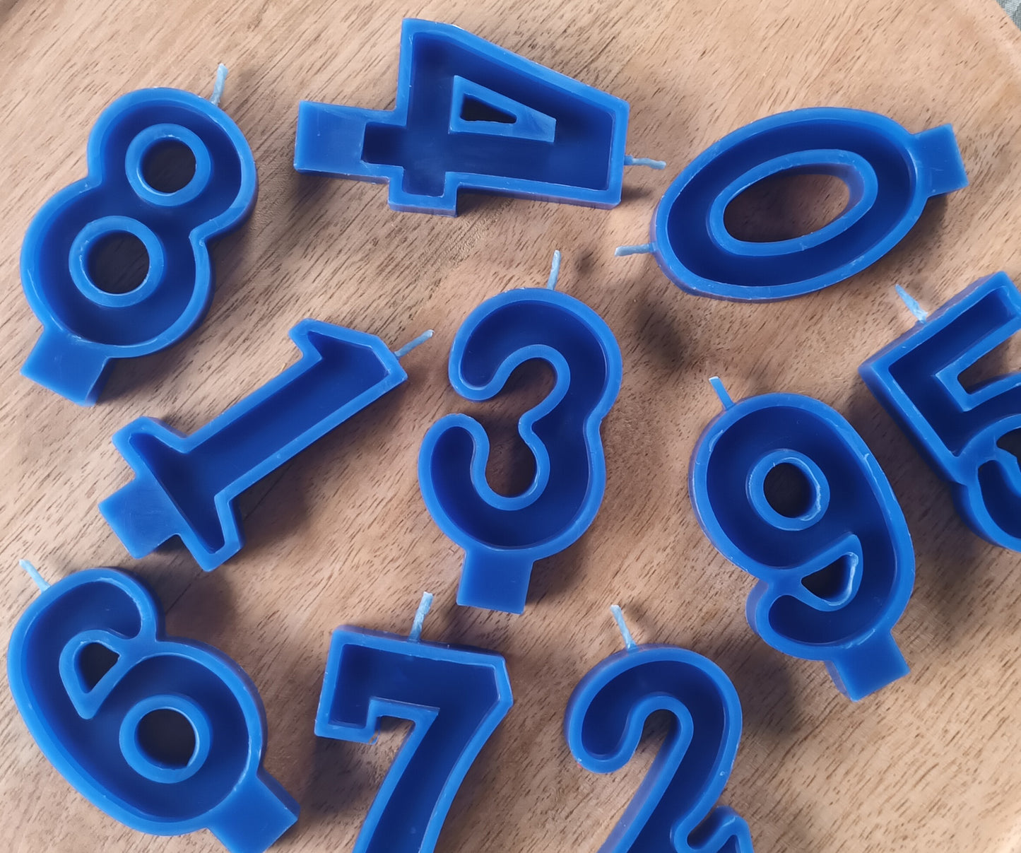 Beeswax Birthday Candles for Cakes -  Number Candles - Anniversary Pillar Candles