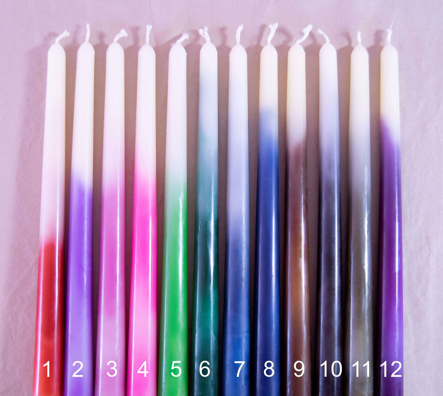 10" Ombre Beeswax Taper Candle Stick
