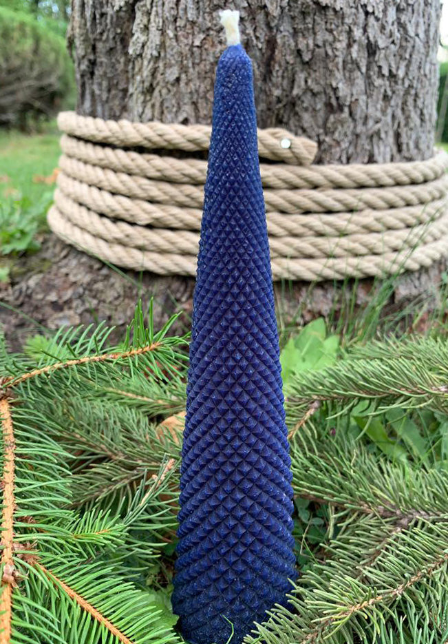 Christmas Tree Beeswax Candle - Handmade Pillar Candle