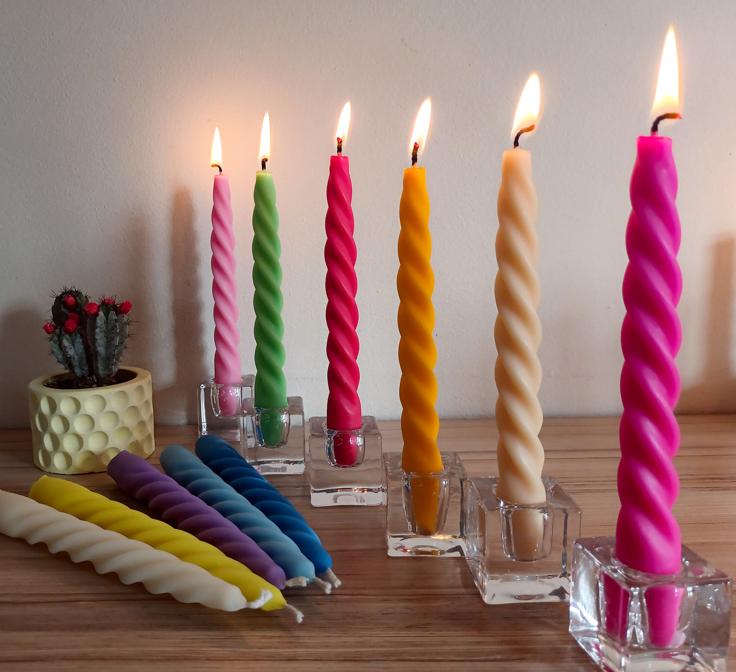 Beeswax And Soy Wax Colored Taper Candles